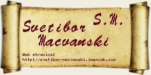 Svetibor Mačvanski vizit kartica
